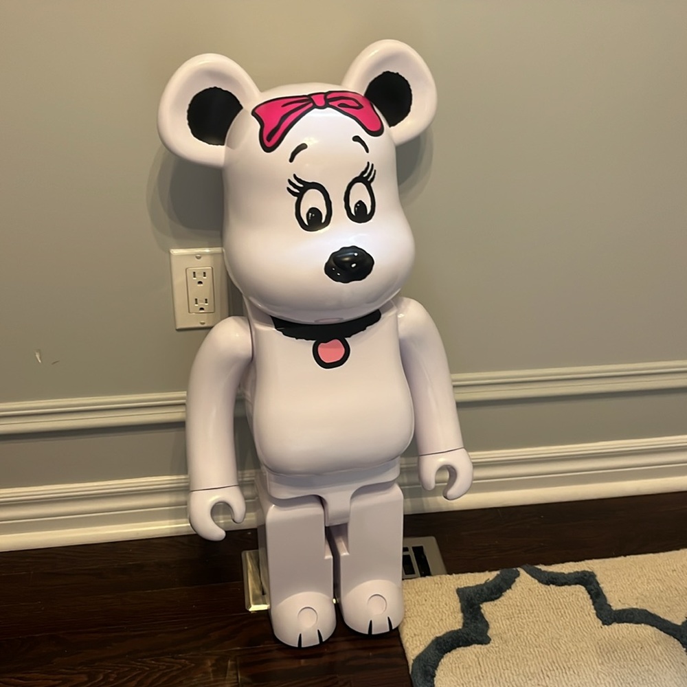 Belle Peanuts 1000% Bearbrick Medicom BE@RBRICK Figure White Rare Limited Snoopy